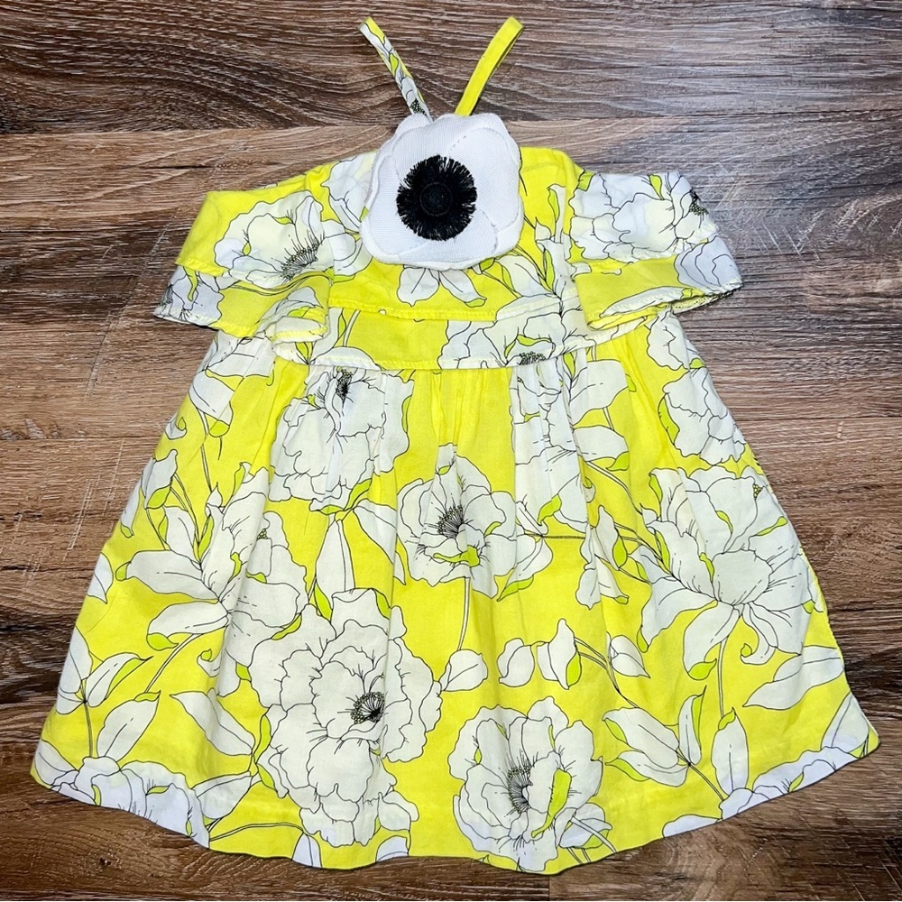 Janie and Jack Glow Lemonade Bloom Floral Ruffle Dress, Size 3-6M - Picture 13 of 13